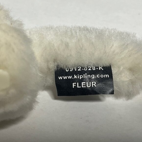 Kipling Fleur Keychain Plush White Gorilla Monkey Keyring/Key Chain Charm - Picture 11 of 12